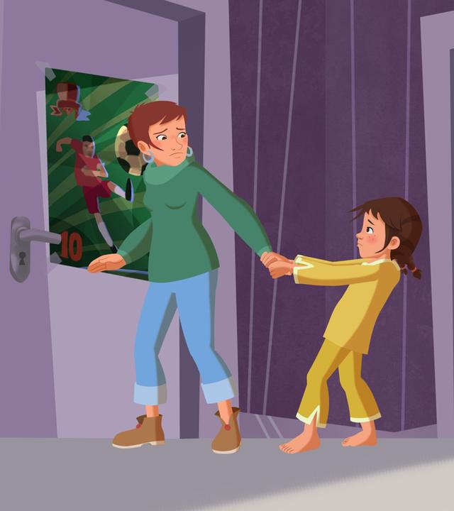 Tara hält ihre Mutter dabei auf, Petjas Zimmer zu betreten.