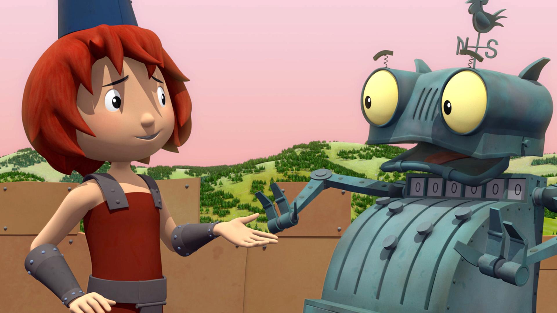 Bö gibt Ritter Rost die Hand.