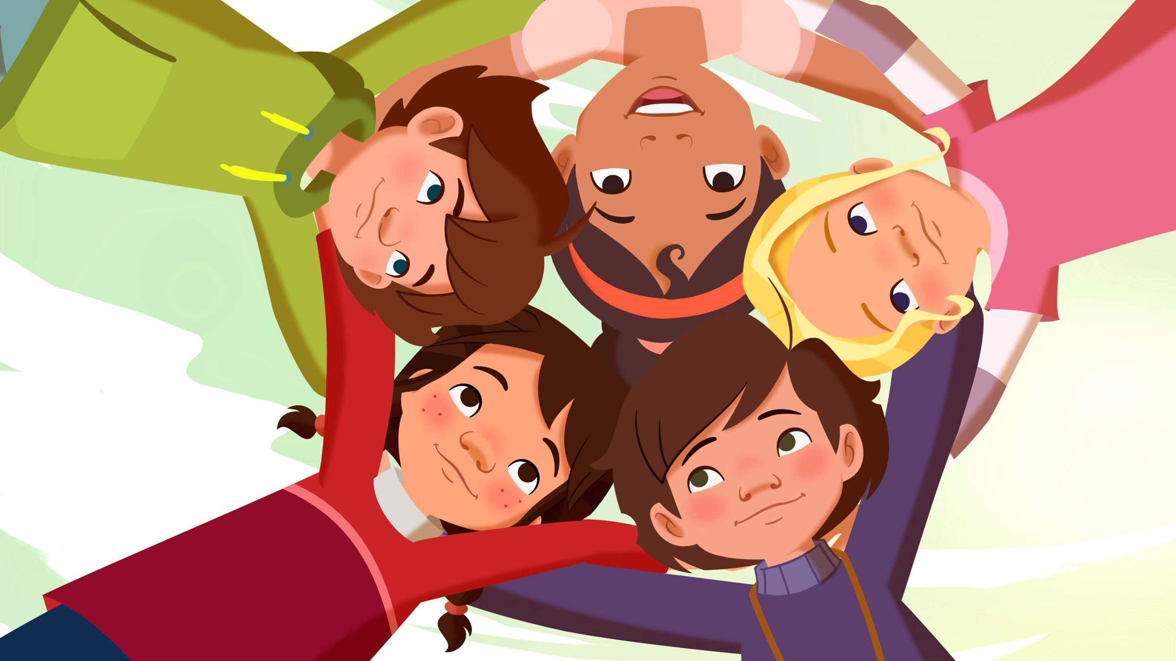 Die Mädchen stecken vor dem Elfmeterschießen ihre Köpfe zusammen.