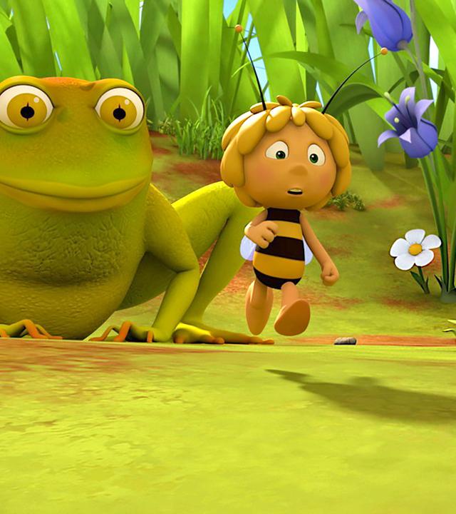 Frosch Theo (links) und Maja (rechts).