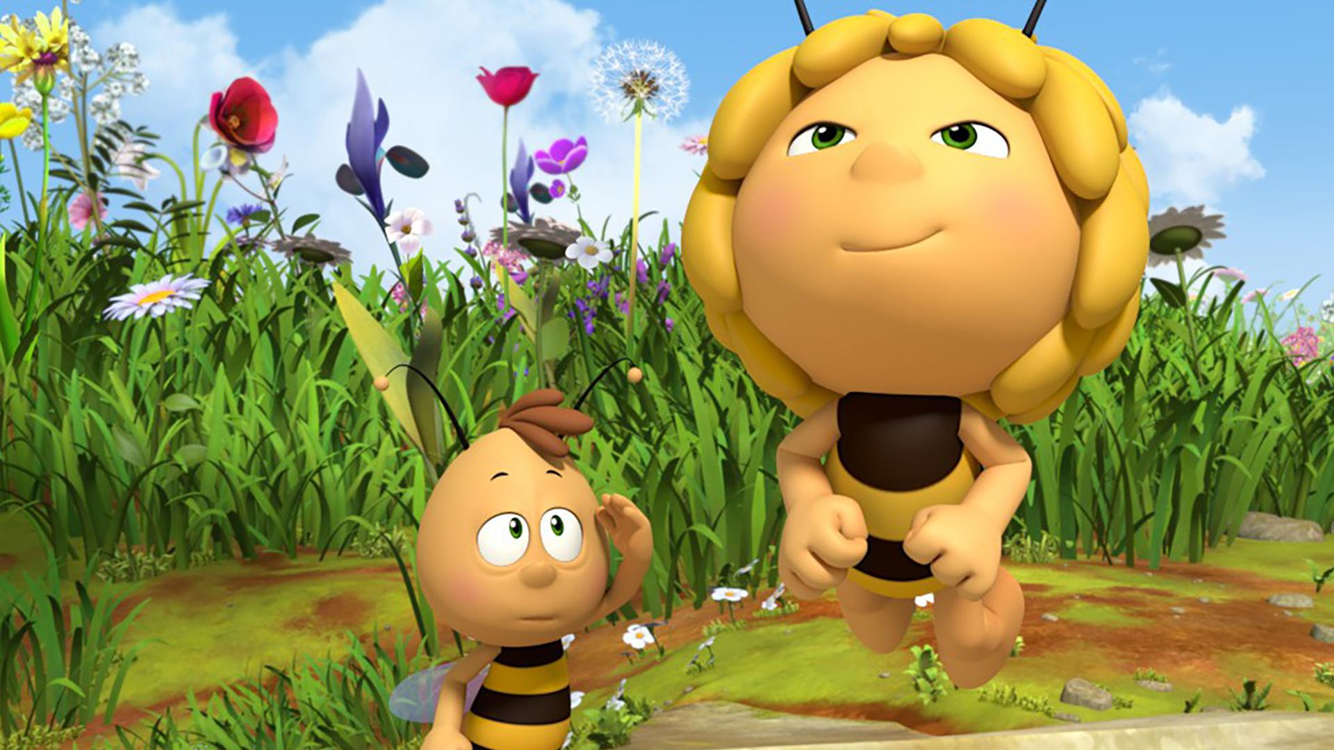 Willi beobachtet Maja dabei, wie sie sich an einem Salto versucht und steil in die Luft steigt.