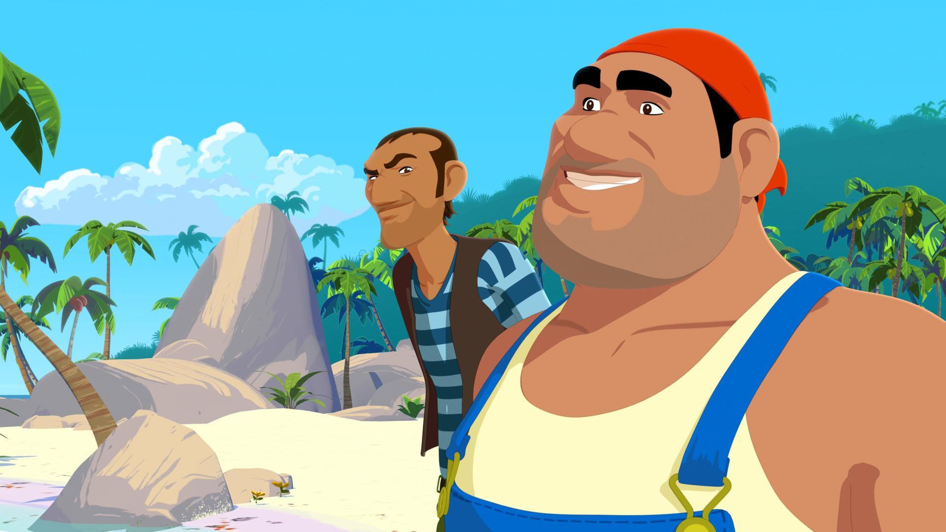 Biff und Rico haben ein scheinheiliges Lächeln aufgesetzt.