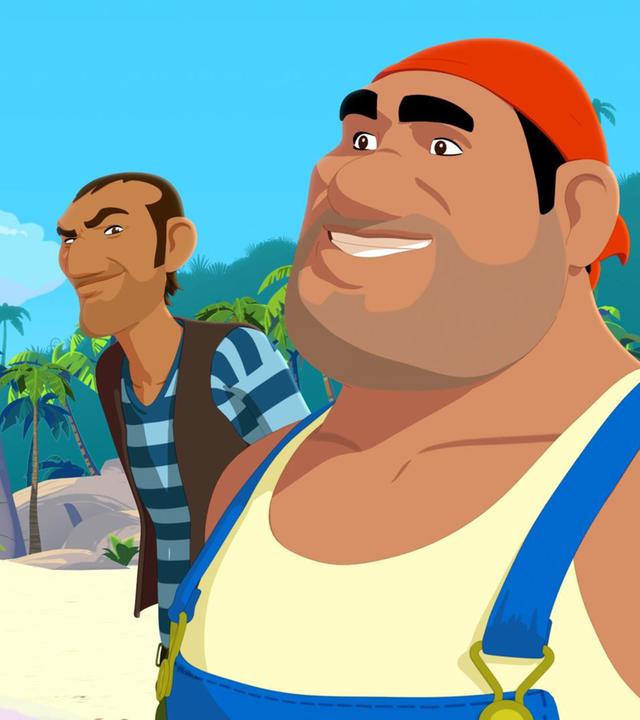 Biff und Rico haben ein scheinheiliges Lächeln aufgesetzt.