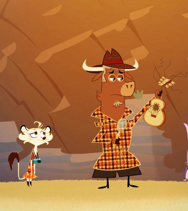 Die Fledermaus ist hilflos. Sie fragt Sherlock Yack und Hermione um Hilfe, denn alle Saiten ihrer Gitarre sind gerissen.