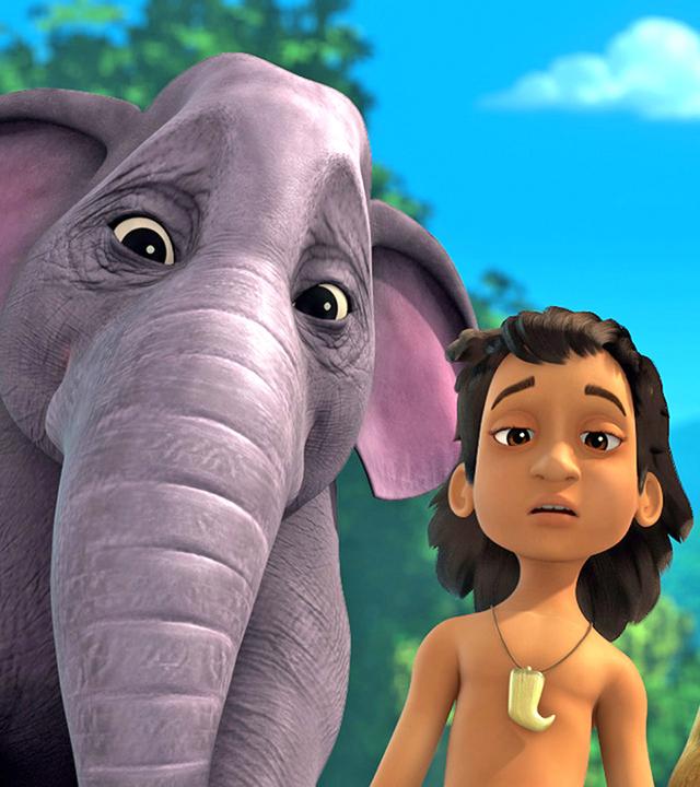 Hathi, Mogli und Bela wurden von Kaa hypnotisiert.