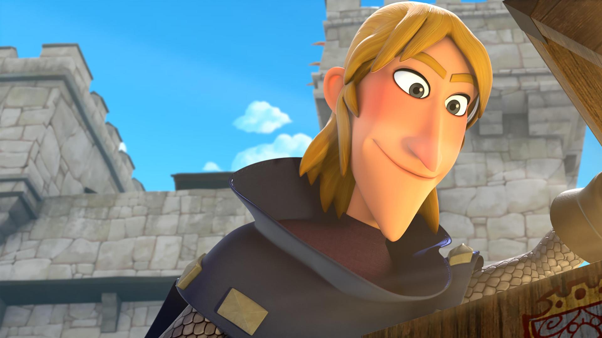 Vor den Mauern des Schlosses steht Baron Fitzwalter und öffnet eine hölzerne Truhe. Er schaut grinsend hinein. Helles, goldenes Licht strahlt ihm aus der Truhe entgegen.