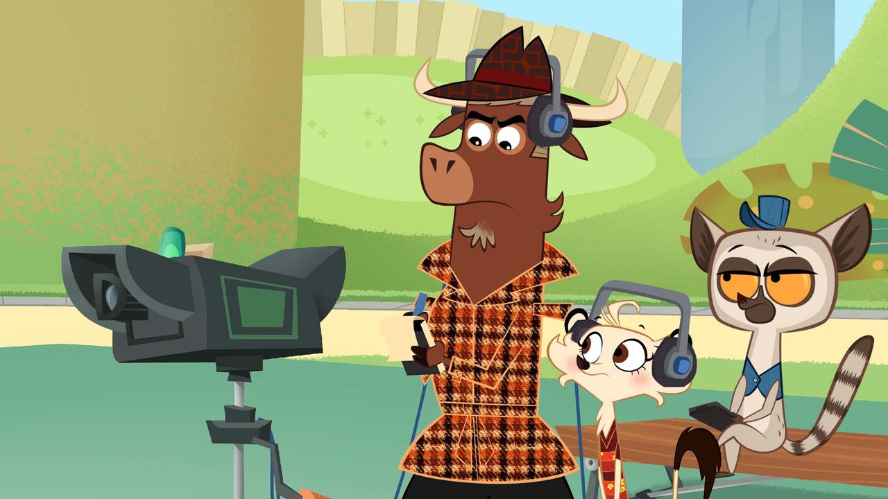 Sherlock Yack macht sich Notizen, während er zusammen mit Hermione und dem Maki die Aufzeichnungen betrachtet. 