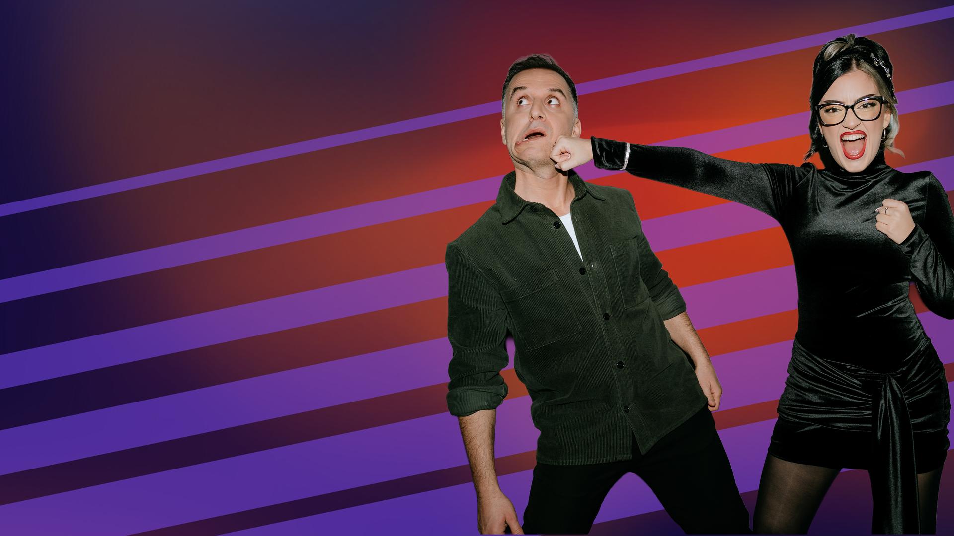 Parshad Esmaeili simuliert einen Faustschlag in das Gesicht von Özcan Cosar.