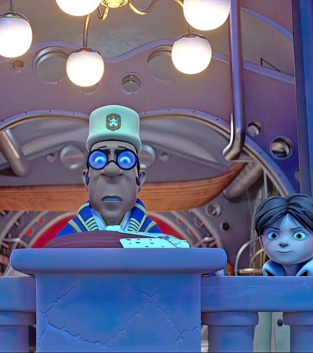 Herzog Miteo steht mit besorgtem Blick auf dem Balkon des Herzogpalastes. Neben ihm steht Graylock, der ernst zu ihm schaut. Auf der anderen Seite steht Klincus, der ebenfalls ernst der Situation zuschaut.