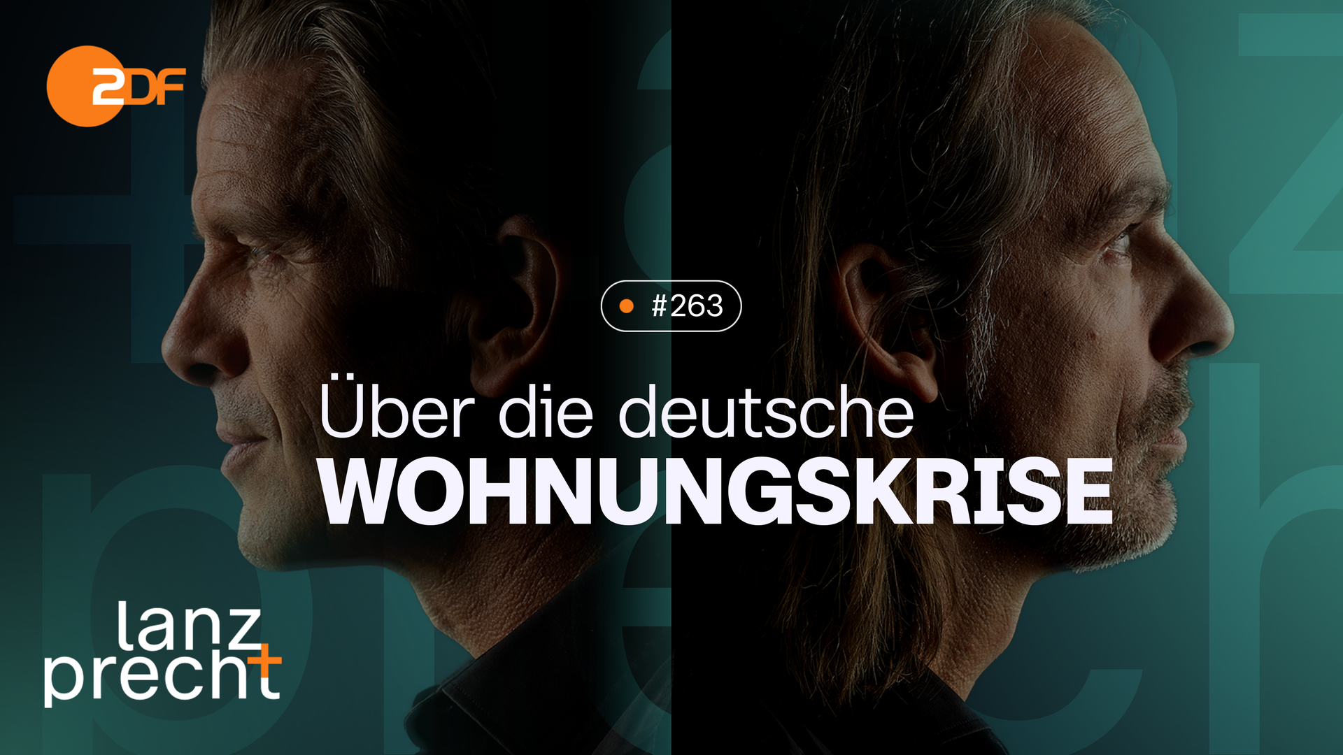 Links im Bild ist das Seitenprofil von Markus Lanz zu sehen und auf der Rechten Seite das von Richard David Precht. Folgentitel und Folgennummer sind auch auf der Grafik erkennbar.