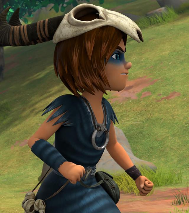 Auf einer Wiese im Wald steht Stig mit wutverzerrtem Gesicht und zu Fäusten geballten Händen vor Katell. Sie blickt ihn ruhig und etwas erschrocken an.