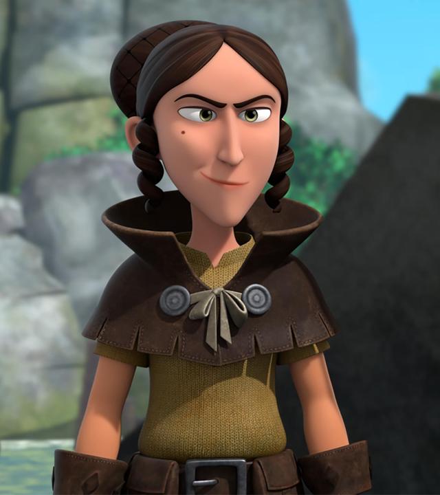  Zwei Frauen, die Diebesschwestern, betrachten den grünen Stein, der die Spitze von Katells Zauberstab ziert und den eine von ihnen, eingewickelt und verschnürt, in den Händen hält.