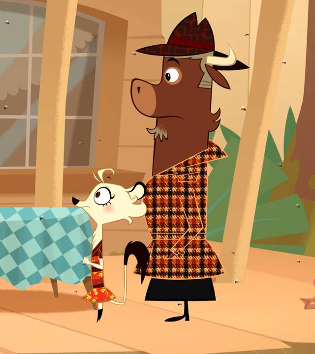 Das Krokodil weint bittere Krokodilstränen. Es ist traurig über sein zerstörtes Sparschwein. Hermione und Sherlock befragen das Krokodil mitfühlsam.