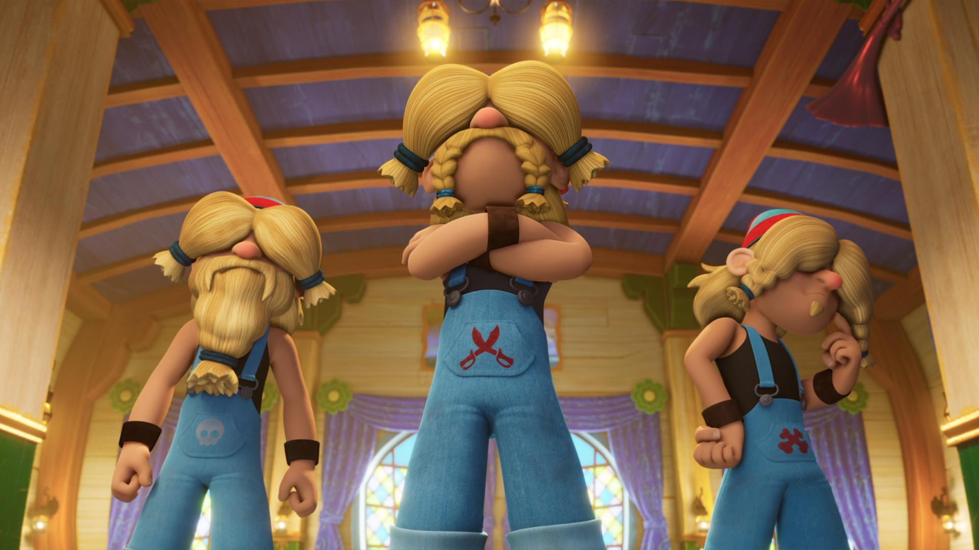 Die drei Fischkopp-Brüder stehen wie festgewurzelt unter Deck. Vor lauter Haare sieht man ihre Augen nicht.