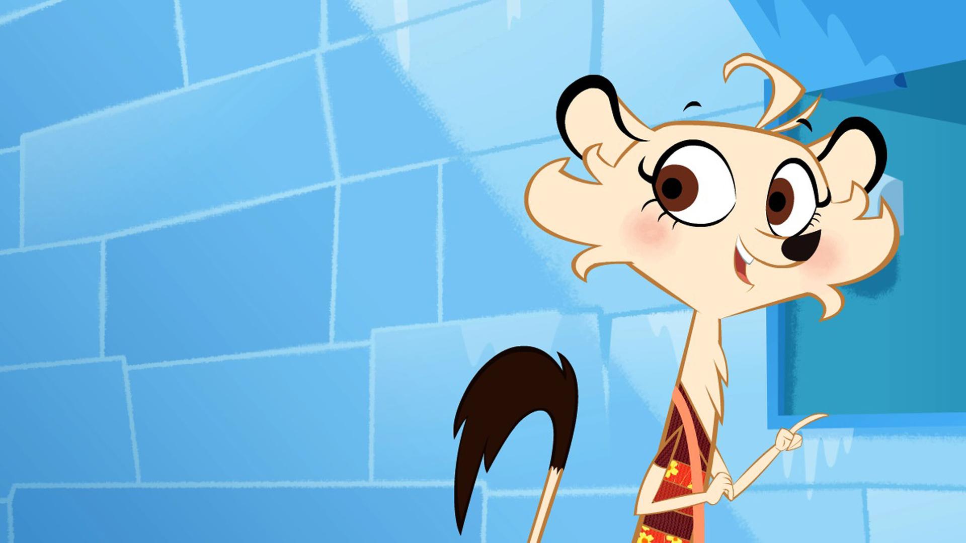 Hermione steht lächelnd vor einer Luke. Sie hat den Hebel gefunden, mit dem die Temperatur verstellt wurde. Mit dem Finger zeigt sie darauf. Um sie herum ist alles gefroren.