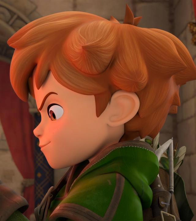 Im Schloss: Robin hält vorsichtig einen rot glühenden Rubin in seinen Händen und betrachtet ihn zufrieden.