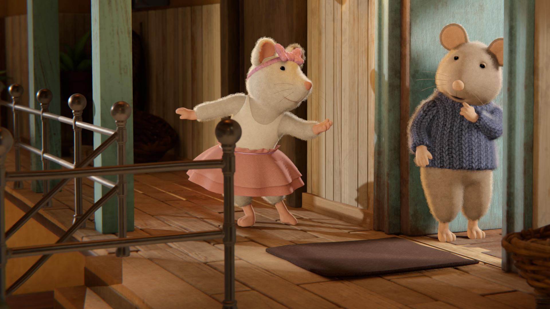 Ella beobachtet Sam im Treppenhaus, der unentschlossen in seiner offenen Haustür steht, eine Hand an den Mund hält und überlegt, wie er unbemerkt zu Julia kommt.