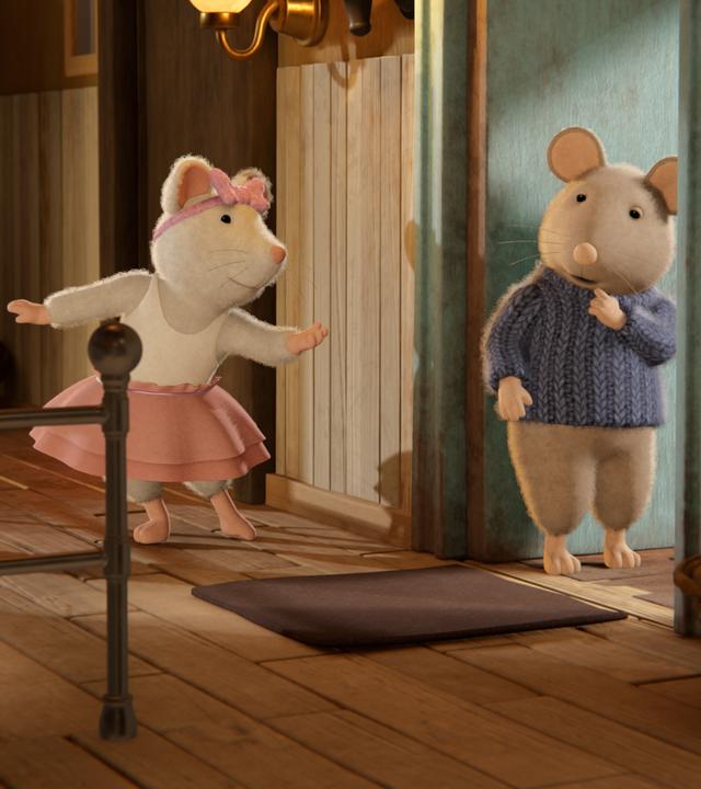 Ella beobachtet Sam im Treppenhaus, der unentschlossen in seiner offenen Haustür steht, eine Hand an den Mund hält und überlegt, wie er unbemerkt zu Julia kommt.