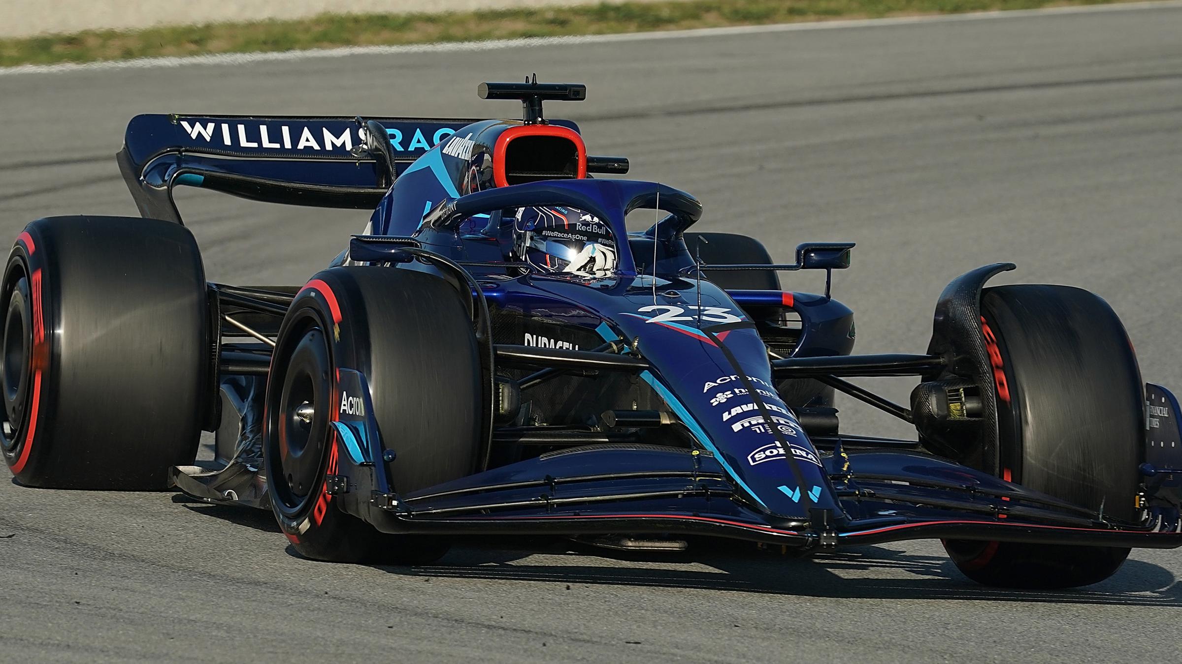 February 24, 2022, Spain, Barcelona: Test drives: Formula 1, test drives before the 2022 season, day 2: Team Williams' Alexander Albon from England on the track in Barcelona.