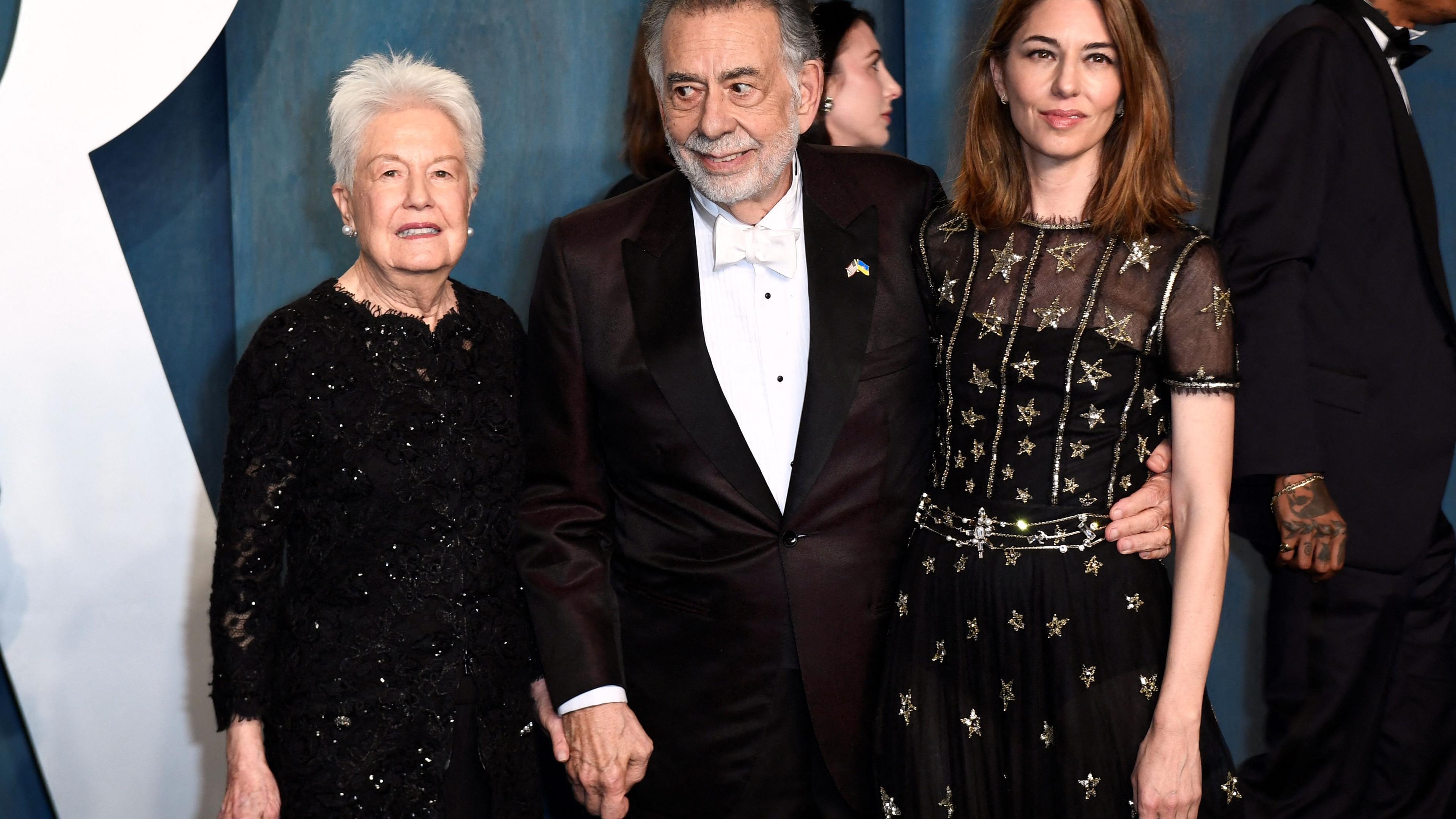 Francis Ford Coppola mit Frau Eleanor Coppola(l) und Tochter Sofia Coppola (r) 