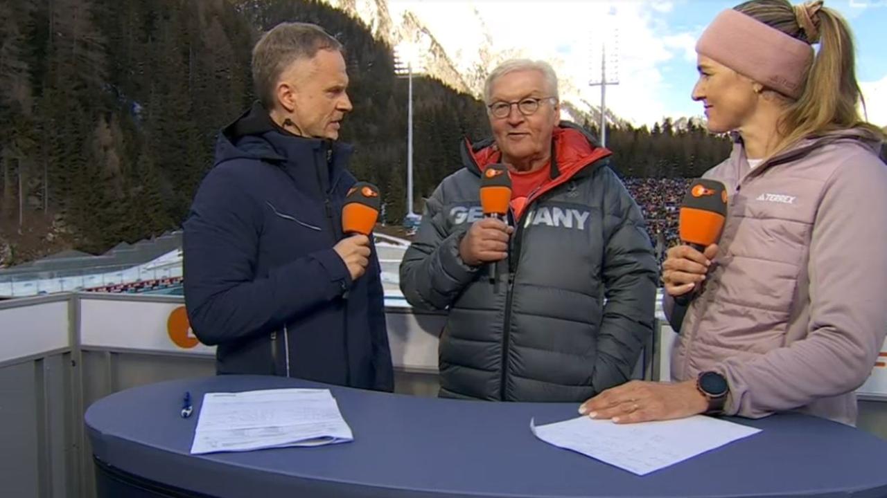 Bundespräsident Frank-Walter Steinmeier im ZDF-Interview bei Olympia in Antholz