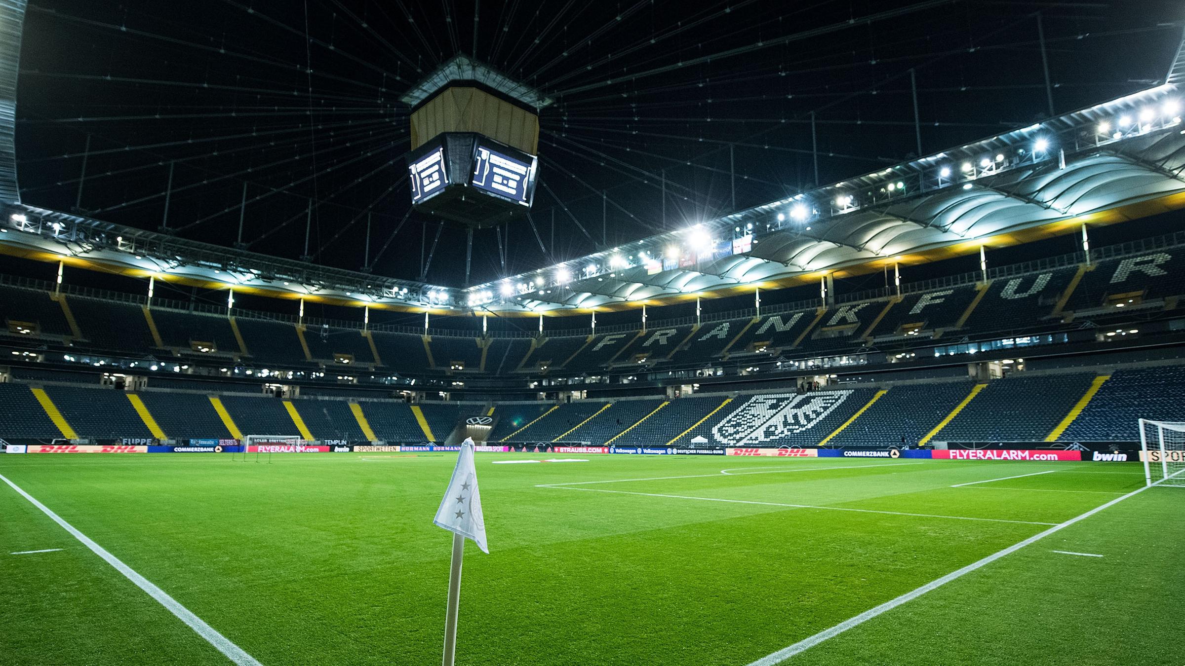 Übersicht der Frankfurter Arena ohne Zuschauer am 19.11.2019 in Frankfurt.
