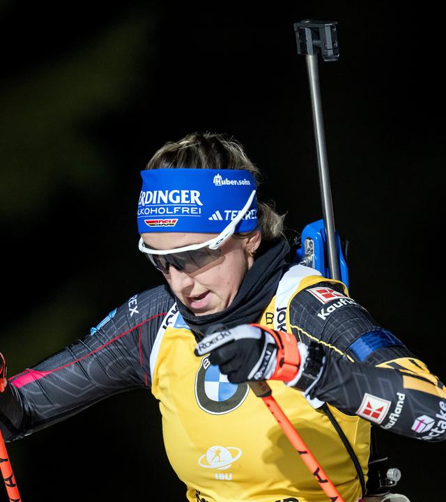 Franziska Preuß (Deutschland) in Aktion. 