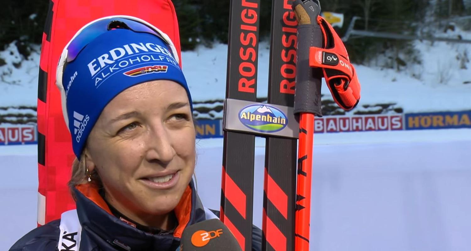 Biathletin Franziska Preuß im ZDF-Interview nach dem Staffelrennen in Ruhpolding