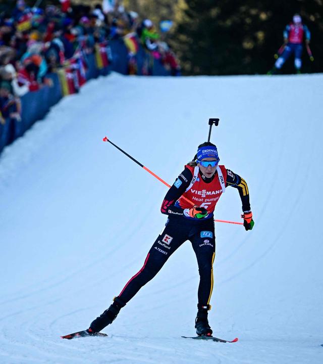 Franziska Preuss nimmt am 18. Januar 2020 am IBU Biathlon-Weltcups in Ruhpolding teil.