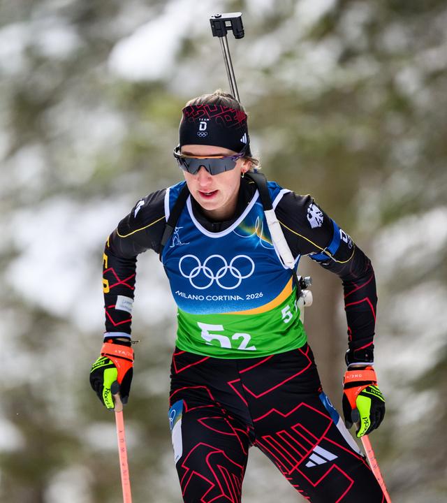 Franziska Preuß in der Frauen-Staffel.