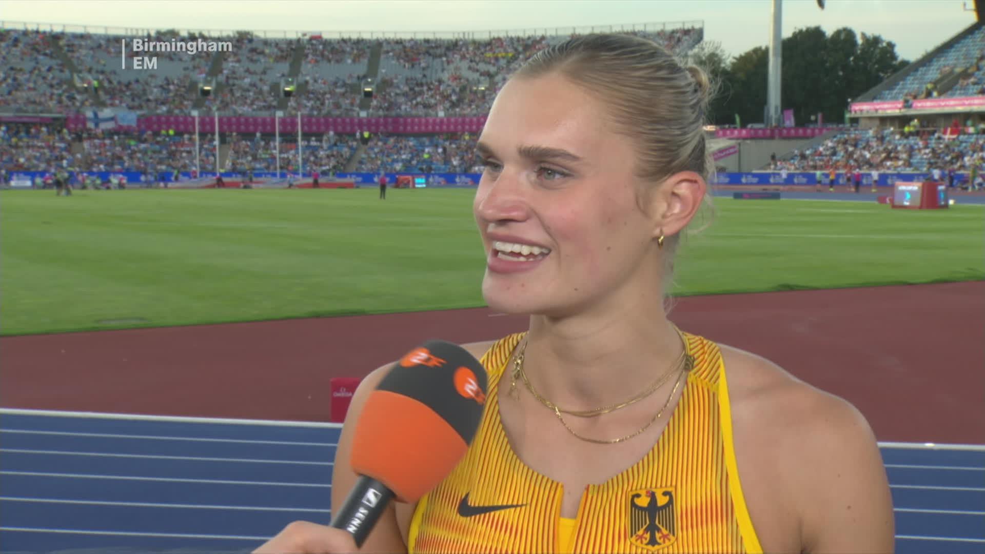 Franziska Schuster im Interview mit dem ZDF nach ihrem Wettkampf bei den Leichtathletik-Europameisterschaften.