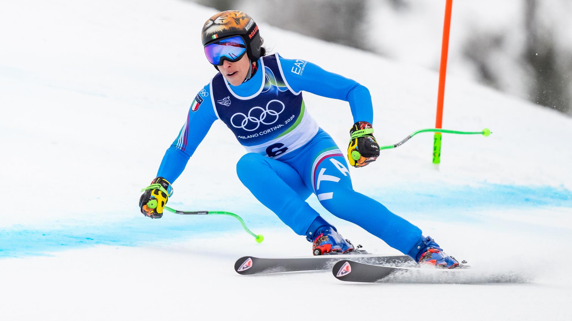 Frederica Brignone beim Super-G der Frauen am 12.02.2026 in Cortina d'Ampezzo. 