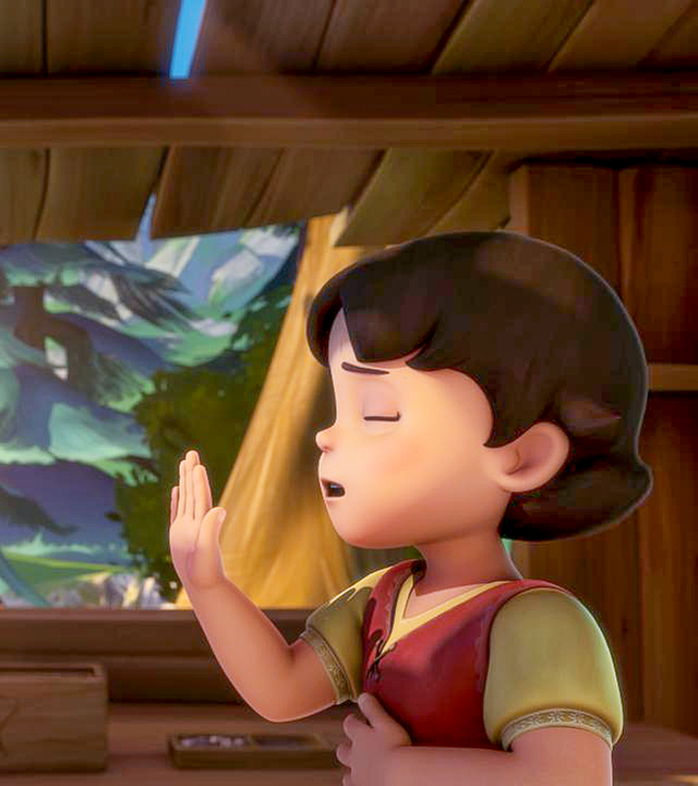 Peter und Heidi schwören sich ewige Freundschaft.