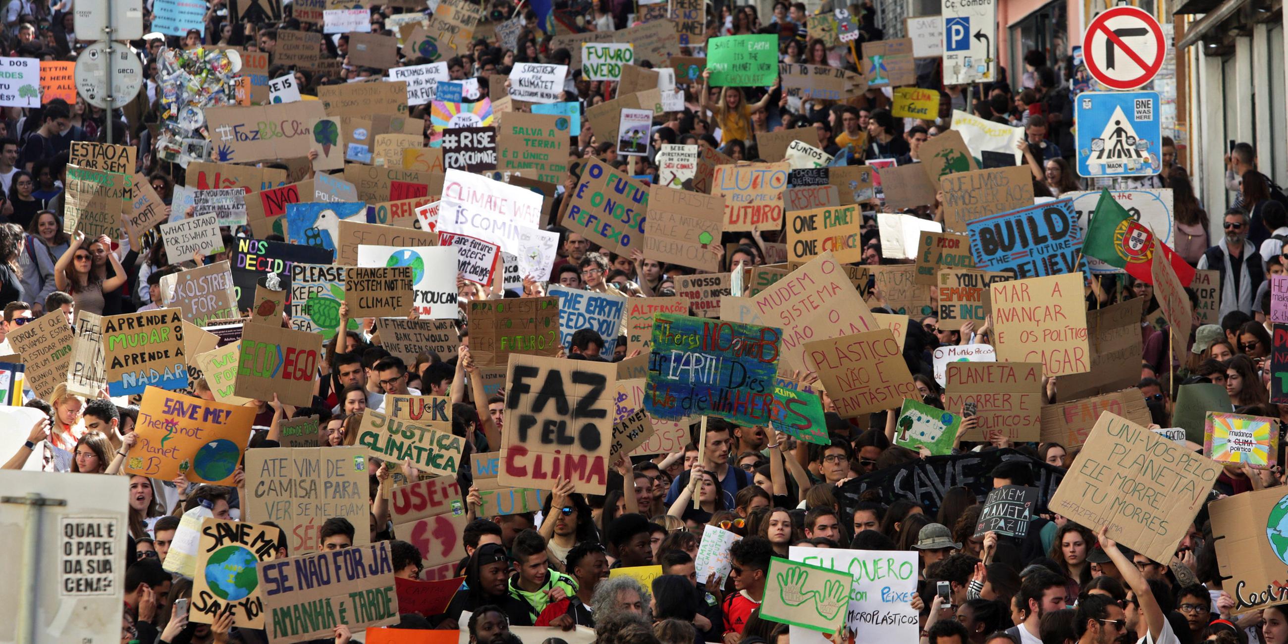 rid"Fridays for Future"-Demonstration in Lissabon am 15.03.2019