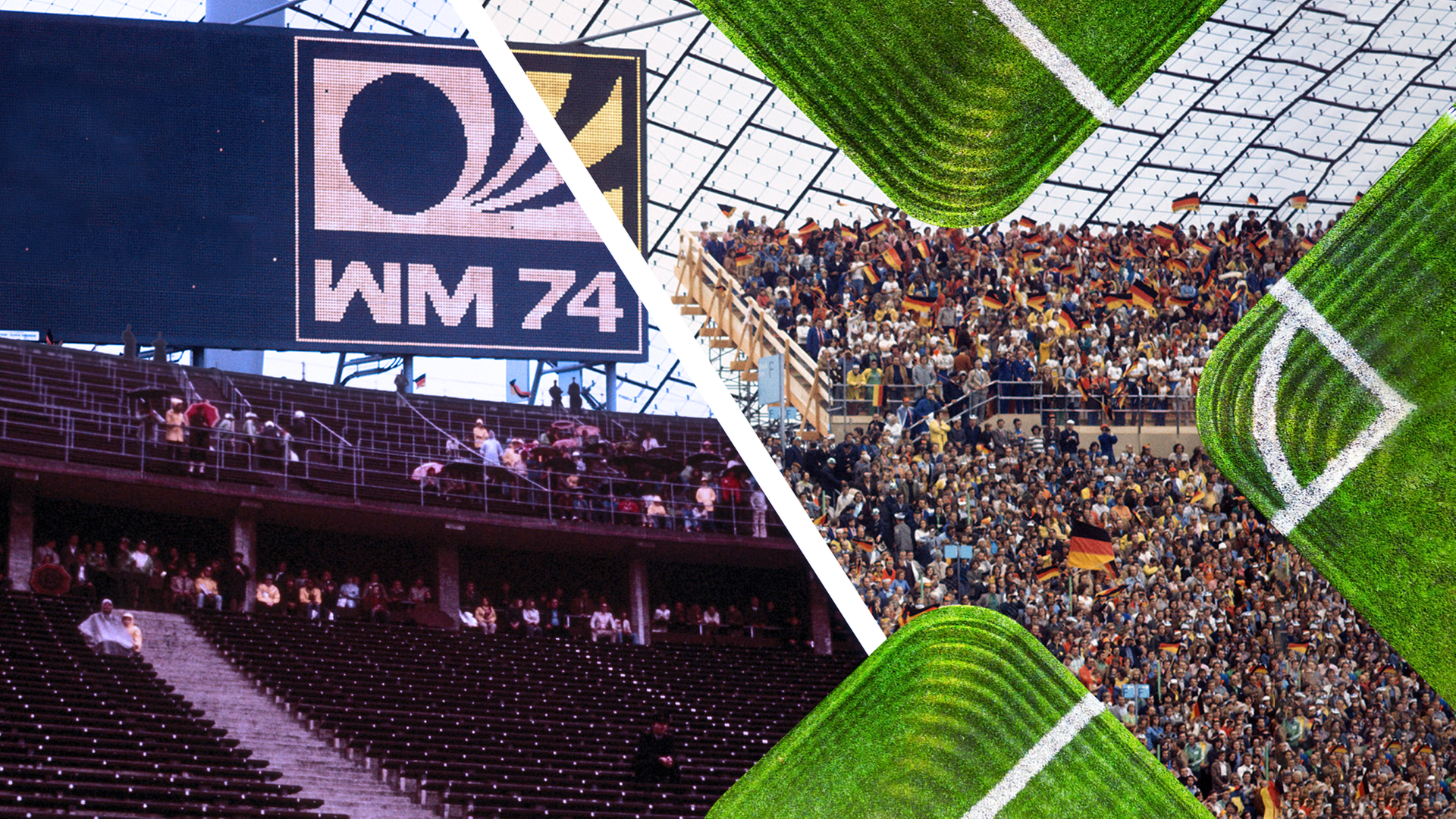 Unterschiedlich gefüllte Ränge bei der WM in Deutschland 1974