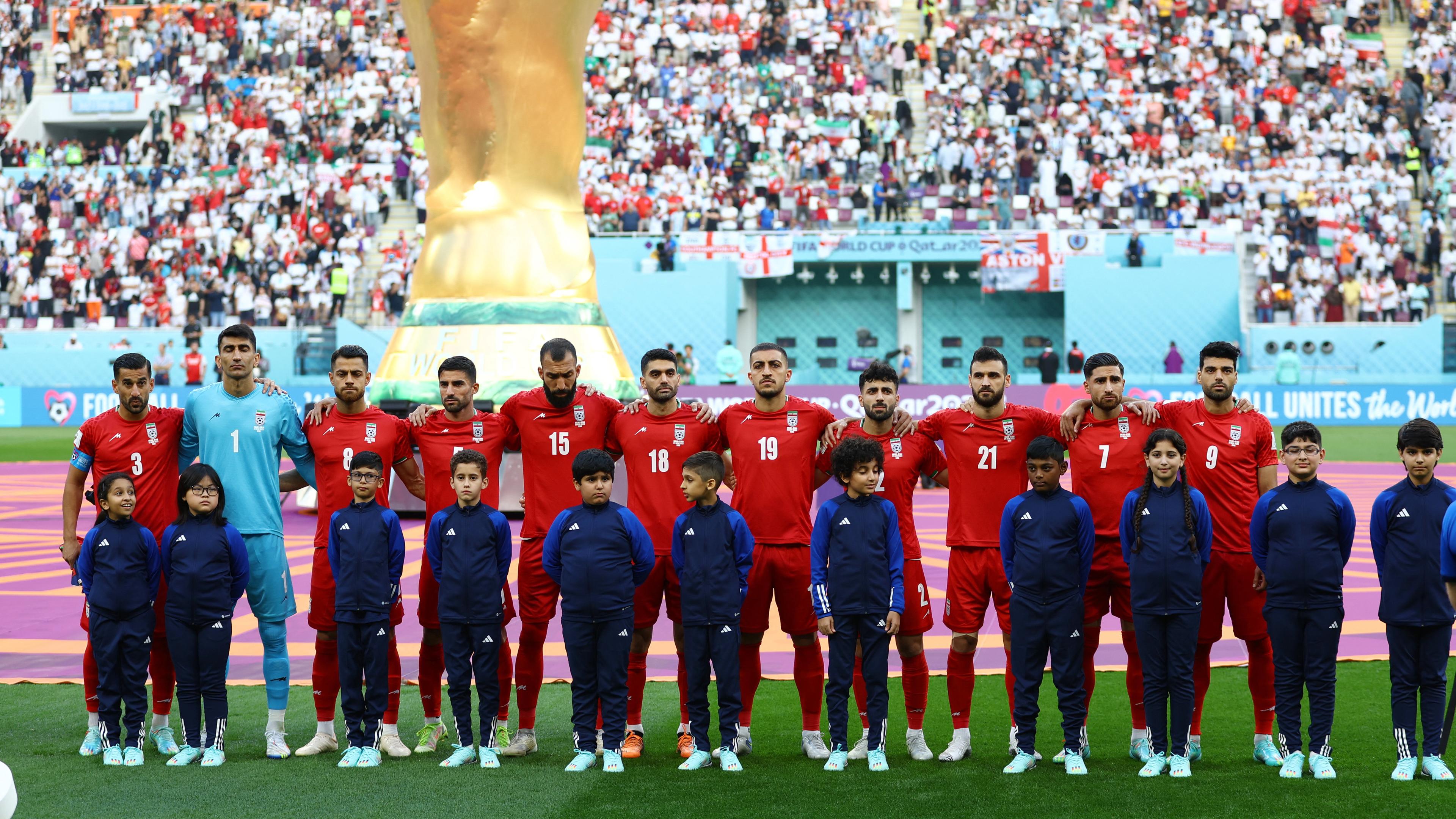 Iranische Fußball-Nationalmannscheft vor dem Spiel gegen England