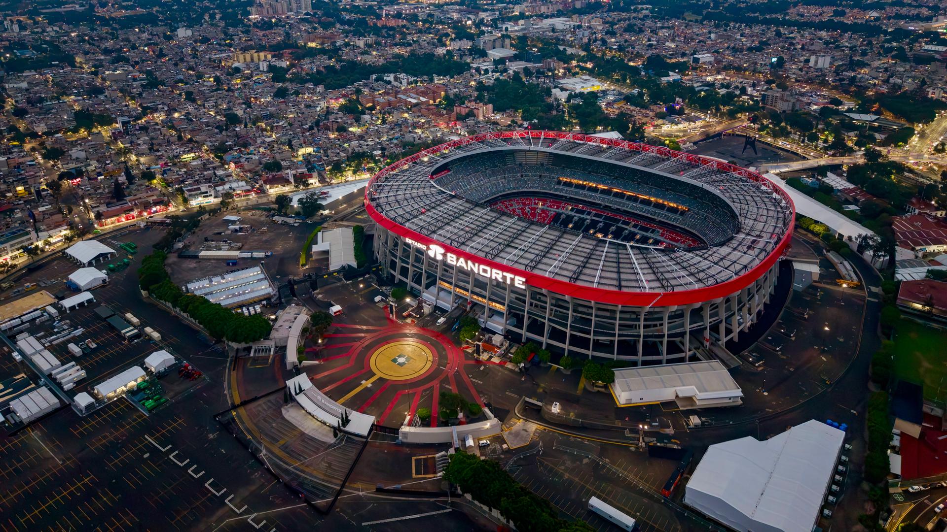 Luftaufnahme des Aztekenstadions in Mexiko City.
