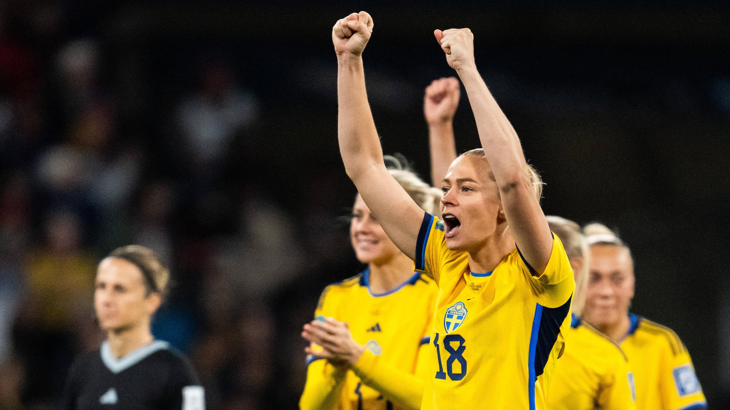 Fridolina Rolfö (Schweden) jubelt.