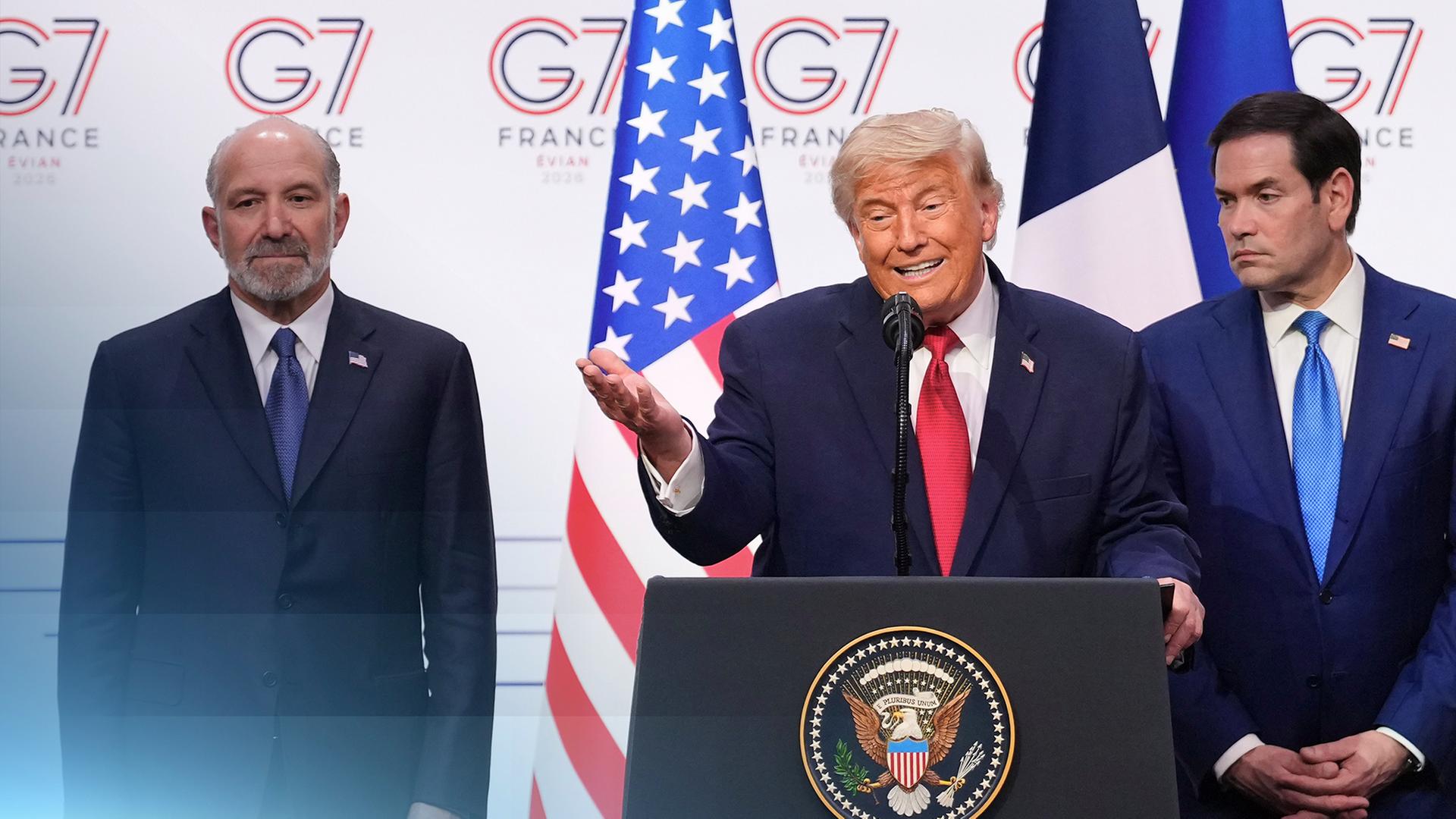 Donald Trump am Roundtable des G7-Gipfels in Frankreich