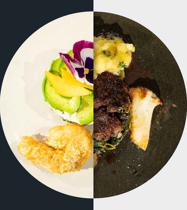 Garnelen-Frischkäse-Türmchen vs. Gebratene Entenleber