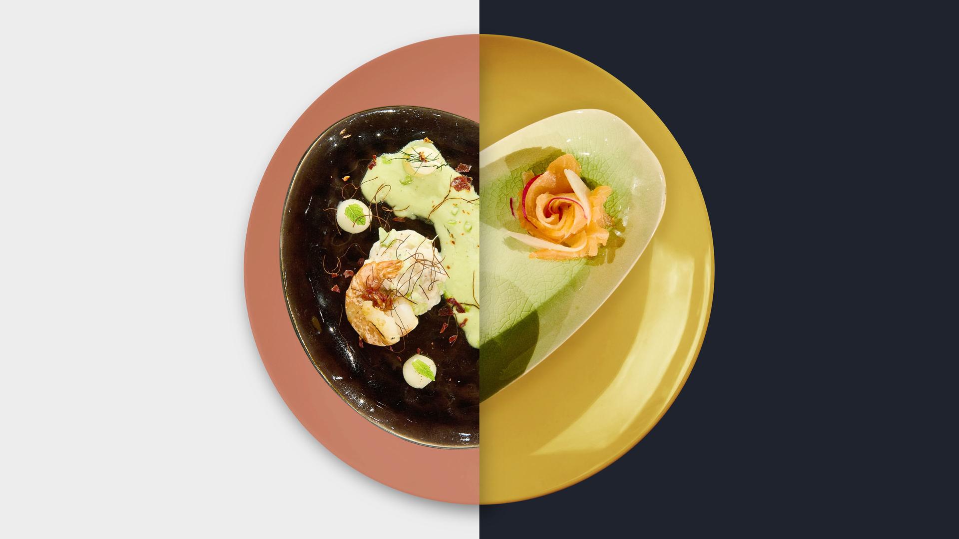 Garnelen-Tatar vs. Grüner Gazpacho