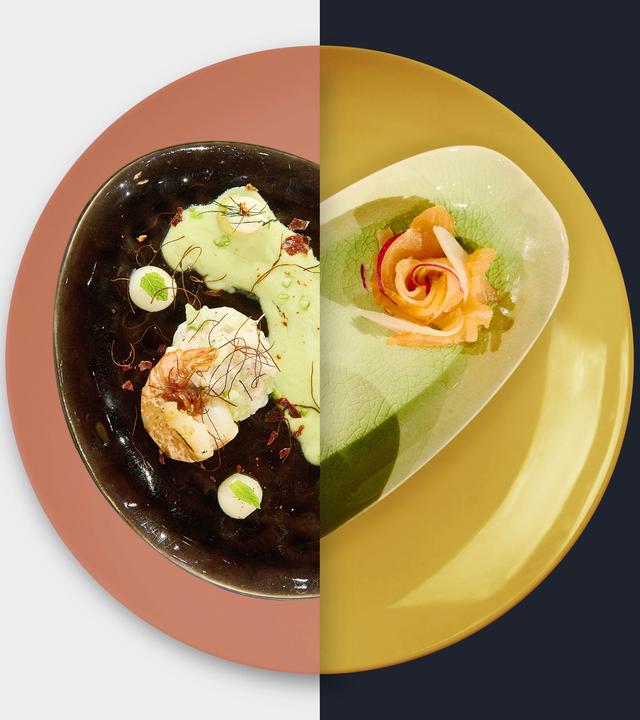 Garnelen-Tatar vs. Grüner Gazpacho