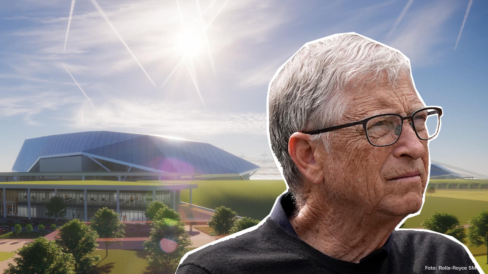 Bill Gates vor einem Mini-AKW-Symbolbild