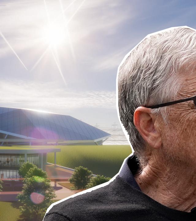 Bill Gates vor einem Mini-AKW-Symbolbild