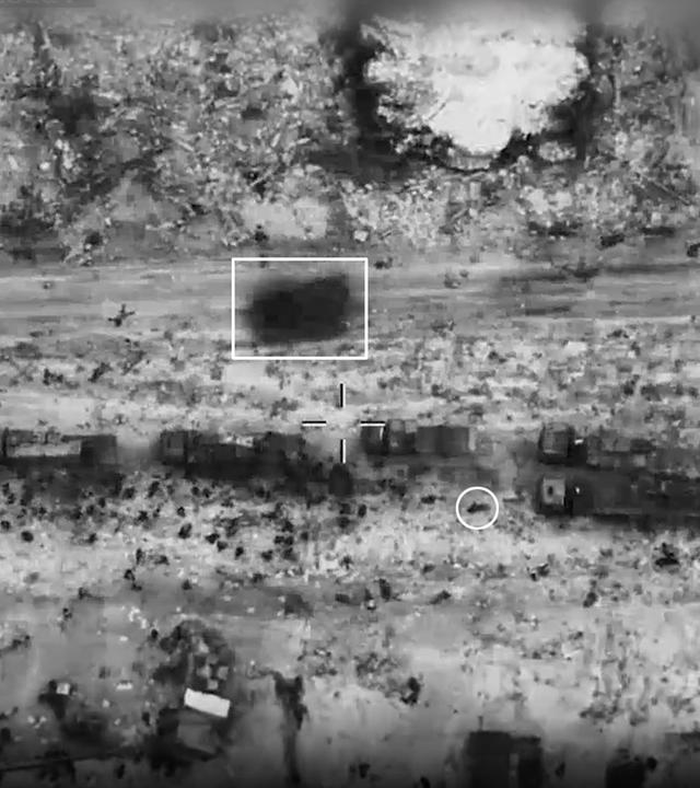 Drohnenaufnahme des Hilfskonvois in Gaza-Stadt