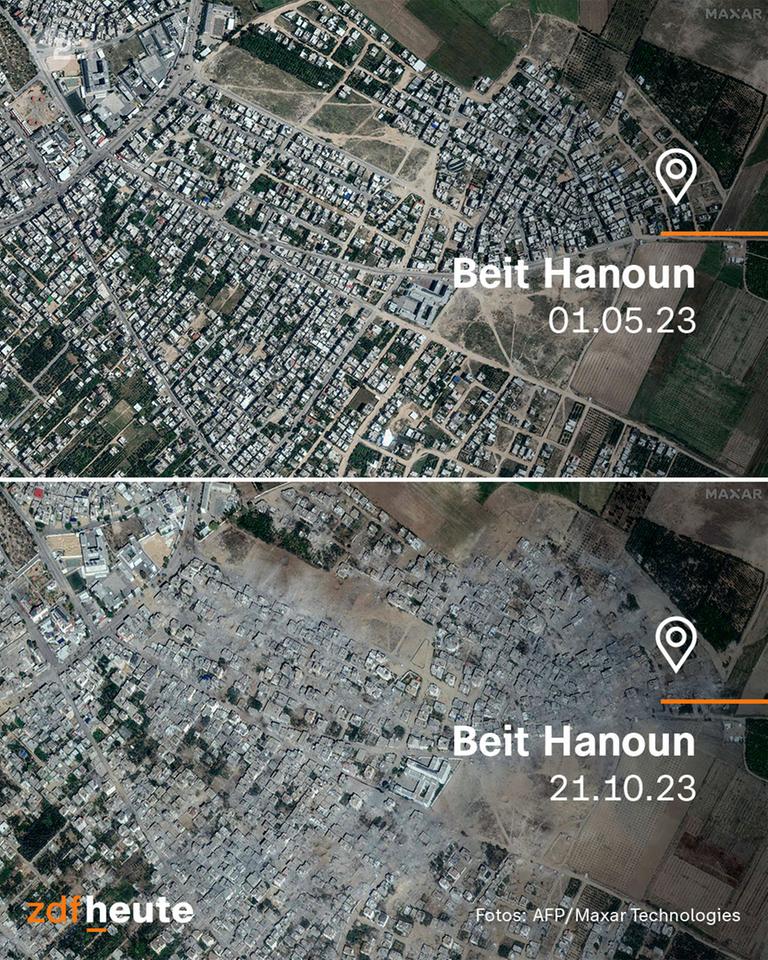 Satellitenbilder zeigen Zerstörung im Gazastreifen