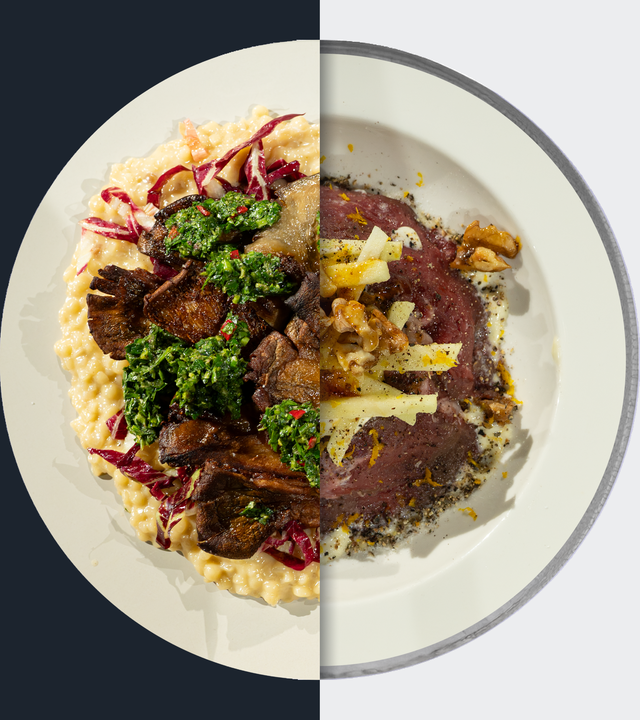 Gebratene Austernpilze vs. Carpaccio mit Steinpilz-Füllung