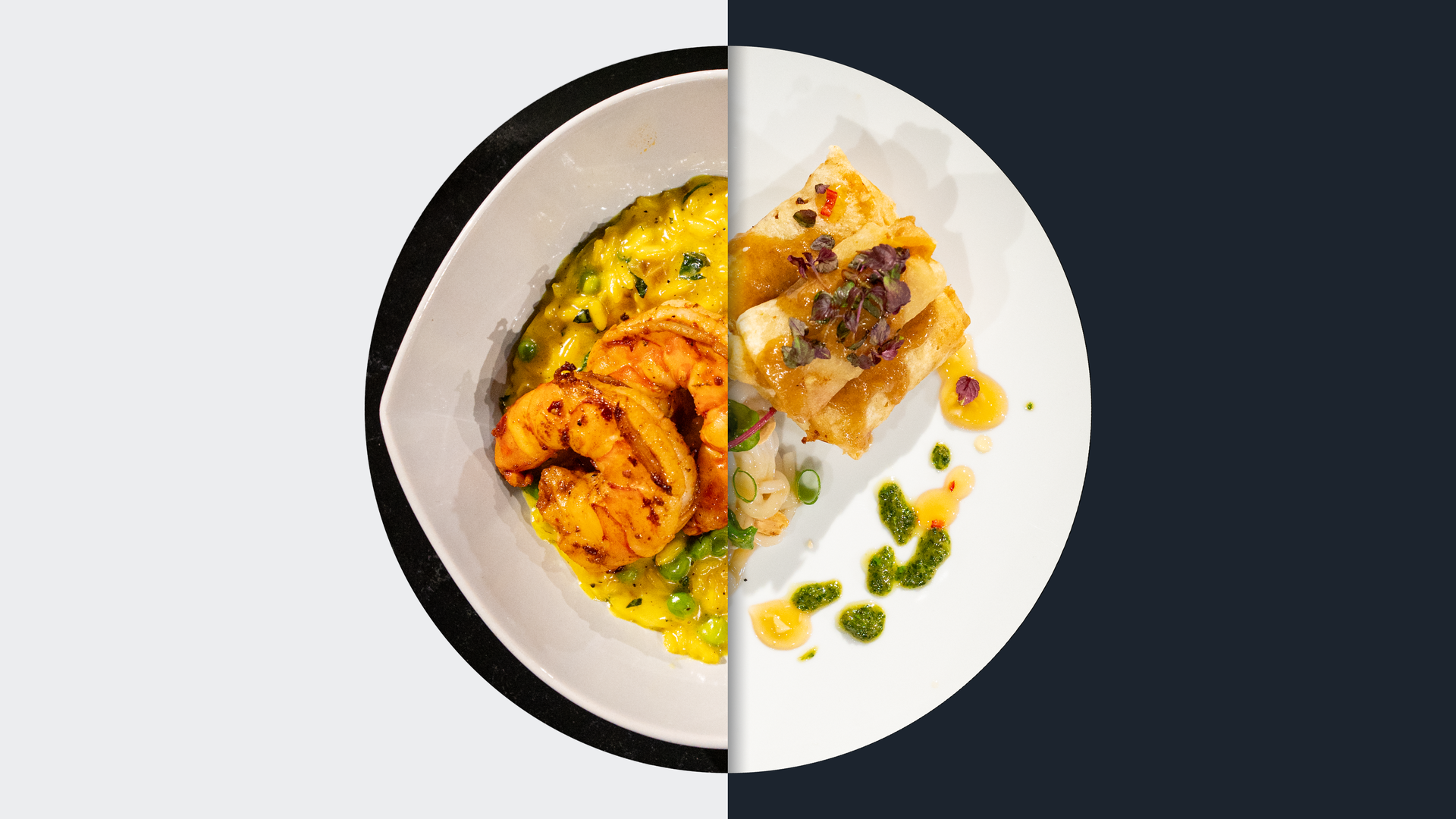 Gebratene Garnele vs. Frühlingsrollen