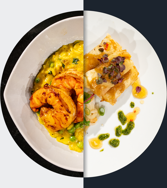 Gebratene Garnele vs. Frühlingsrollen