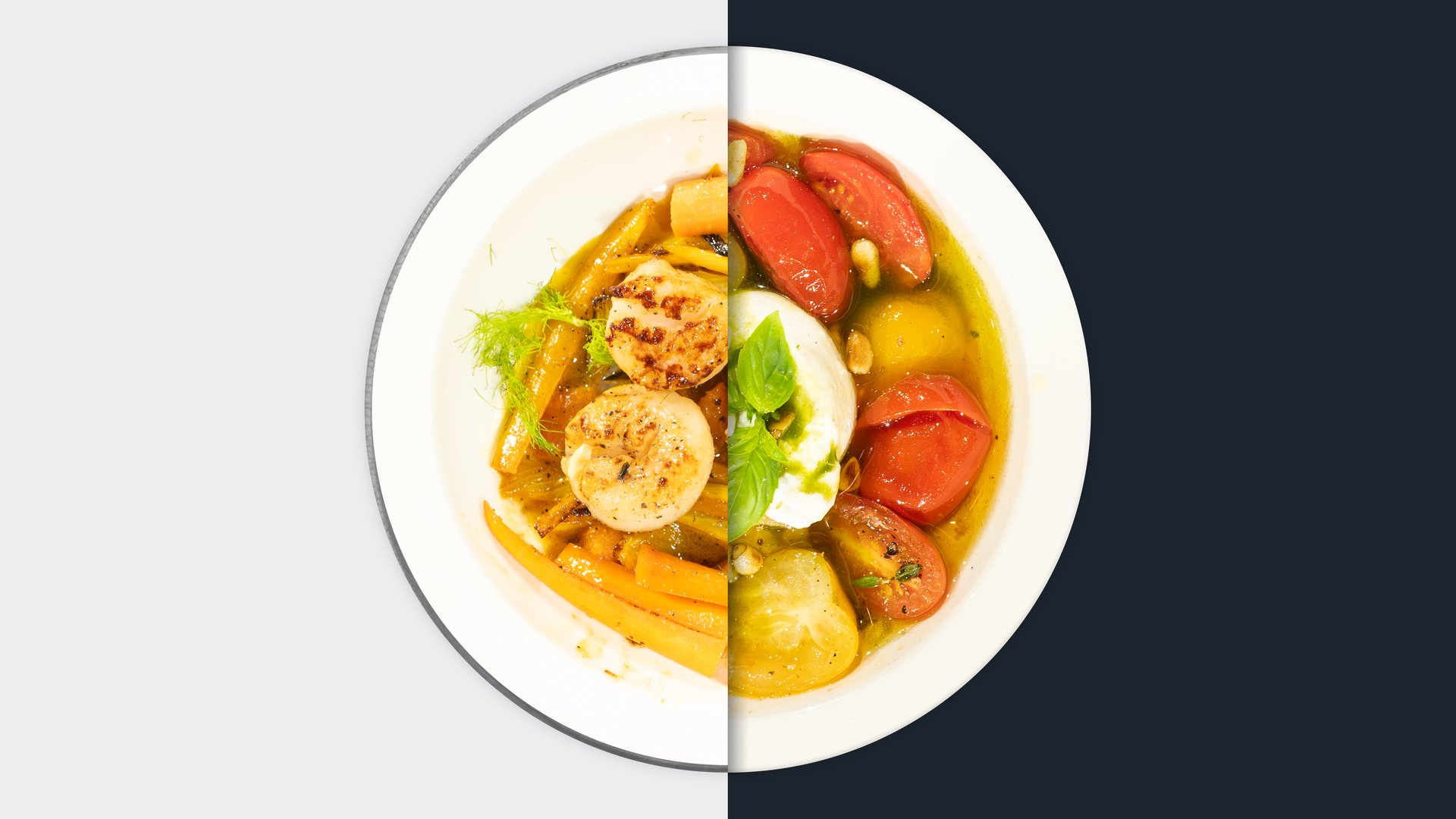 Gebratene Jakobsmuscheln vs. Cremige Burrata
